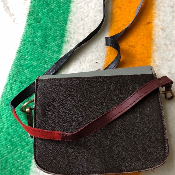 Leather multi colour cross body purse - Picture 2 of 2